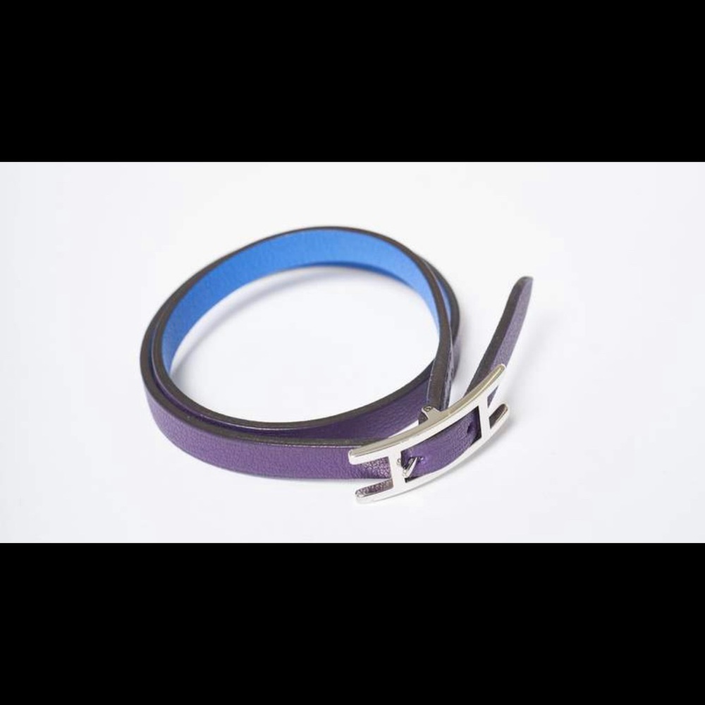 Hermès Blue + Purple Reversible Hapi Bracelet